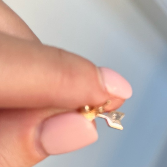 Rose gold (14k) pave diamond earrings - Picture 6 of 6